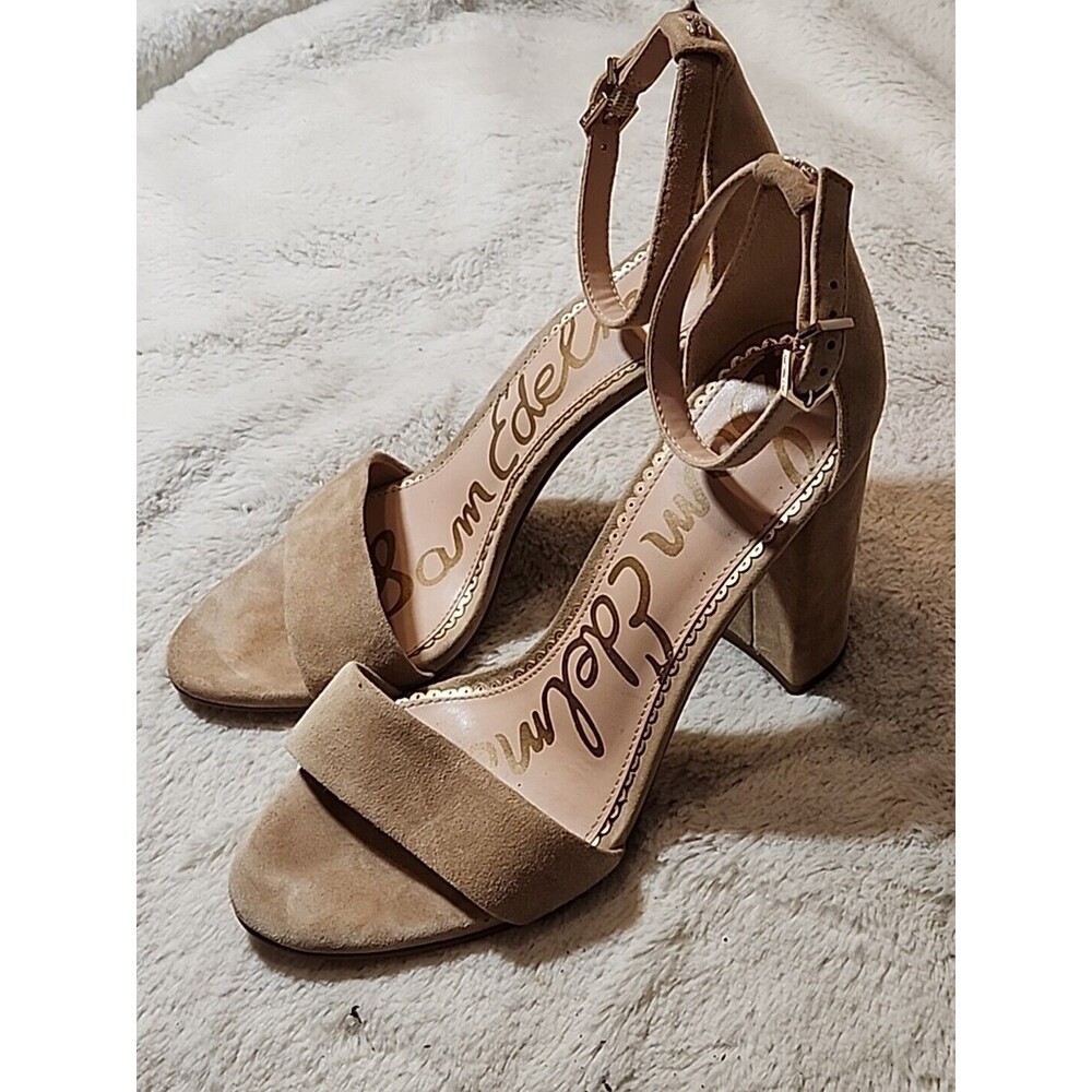 Sam Edelman Womens Shoes Designer Block Heels Sandals Suede‎ YARO US Size 9 M - Picture 4 of 6
